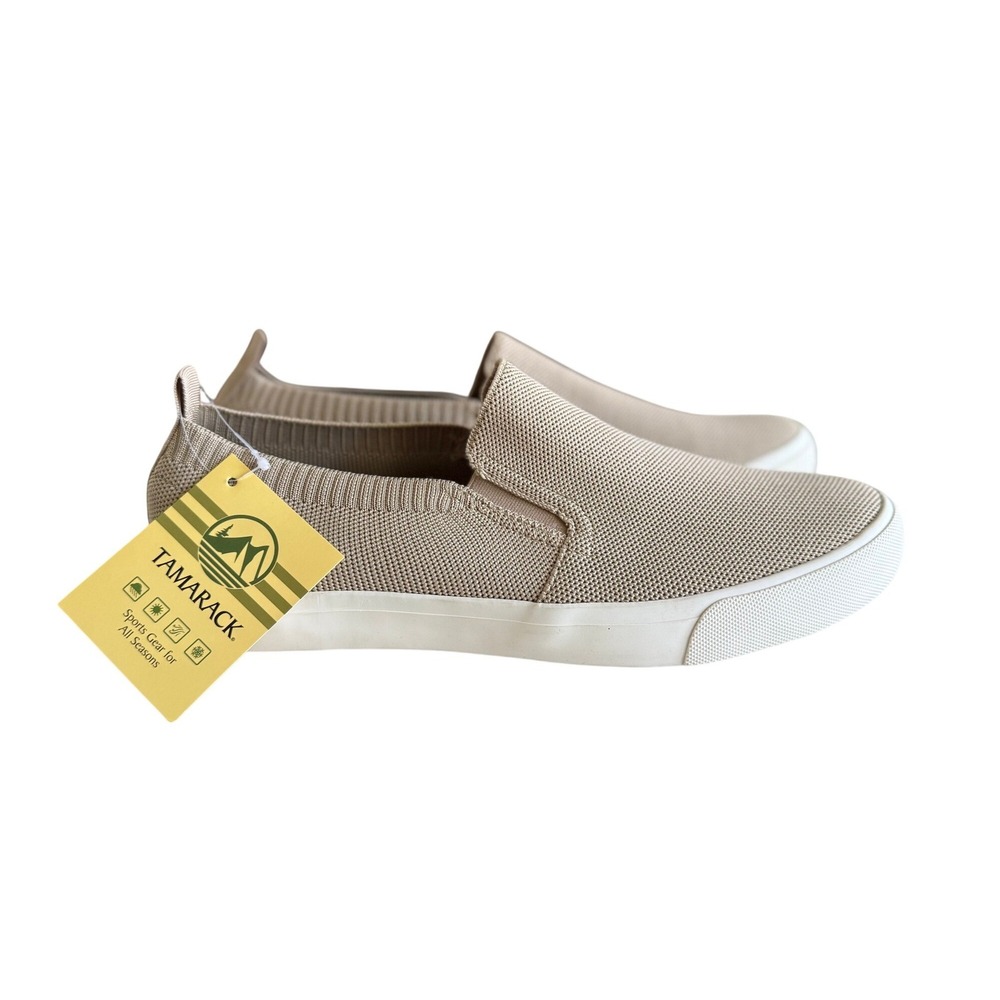 Tamarack Slip On Sneakers Men Size 11 Tan Knit Casual Walking Shoes Athleisure